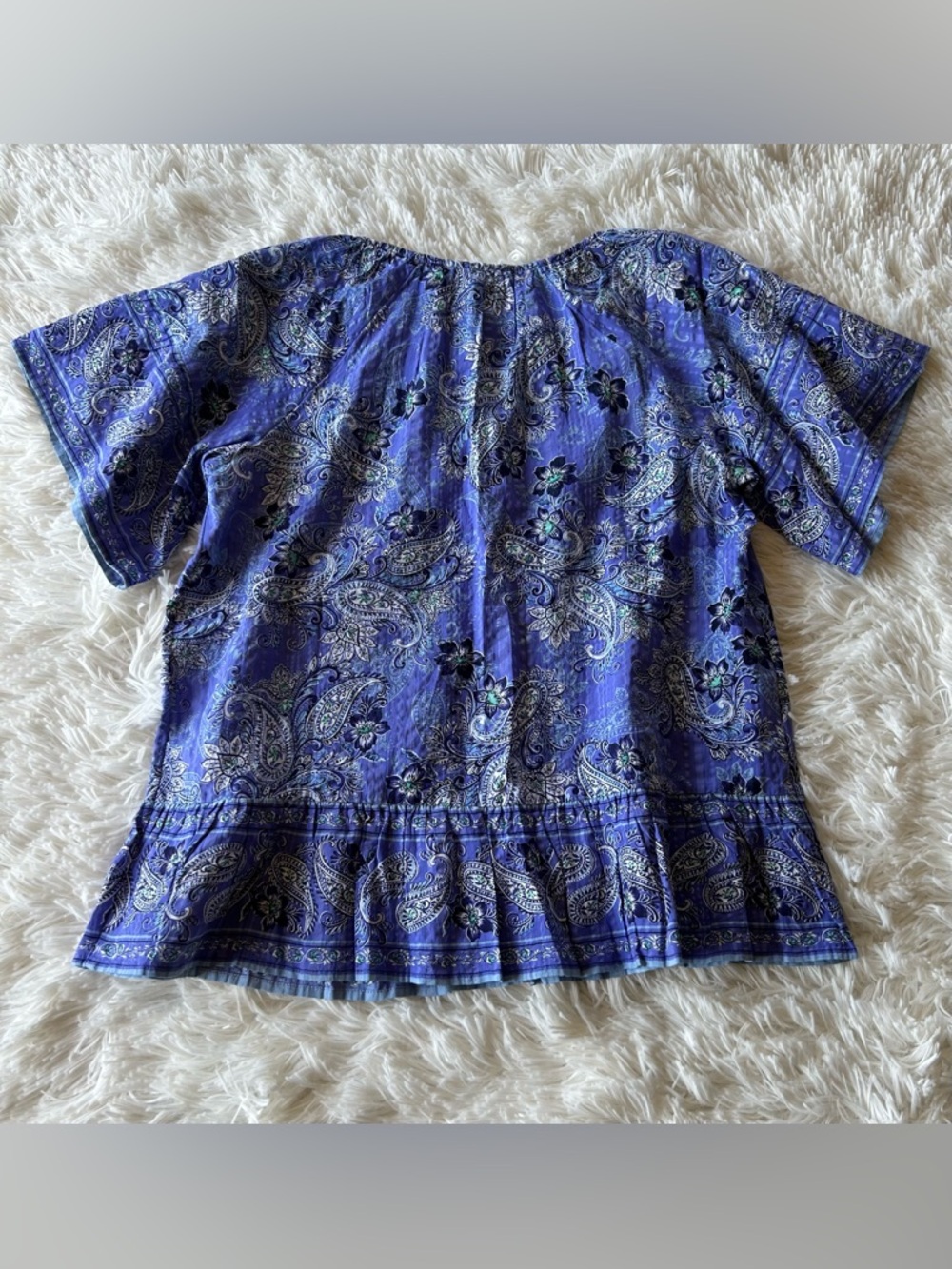 J. Jill | Paisley Short Sleeve Blouse - Picture 6 of 6